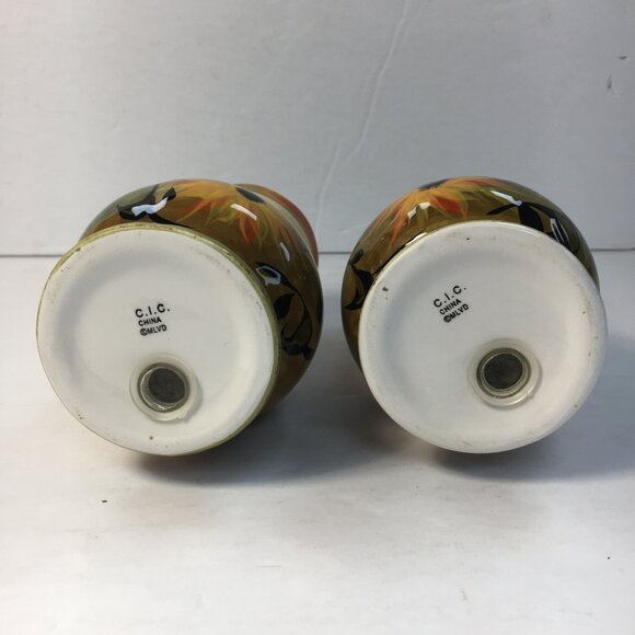 Certified International Scalloped Sunflower Ceramic Salt & Pepper Shakers Set - Picture 2 of 5